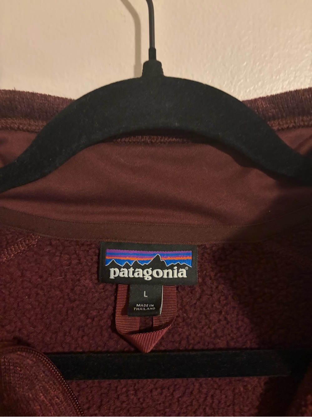 Patagonia Men's Zip-Up Fleece Sweater - Burgundy - Picture 2 of 9